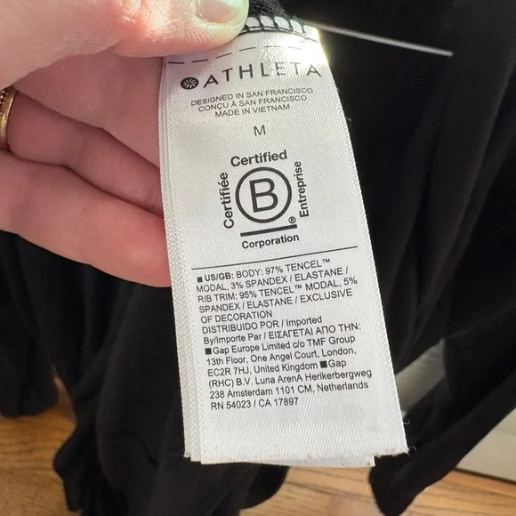 Athleta Pranayama Restore Rib Wrap Black Women’s Medium Athleisure Balletcore - Picture 8 of 8